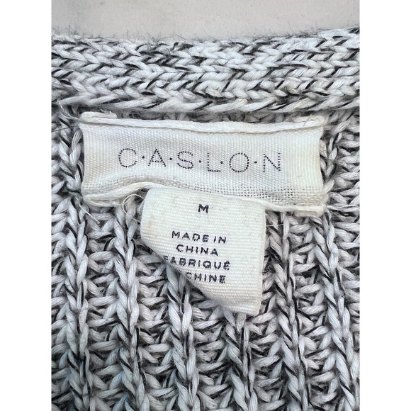 Caslon Women's Medium Gray Knit Open Front‎ Cap Sleeve Duster Cardigan - Picture 2 of 7